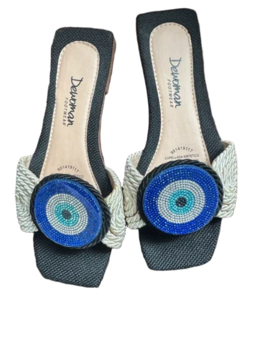 Evil eye flat sandals new 7.5-8